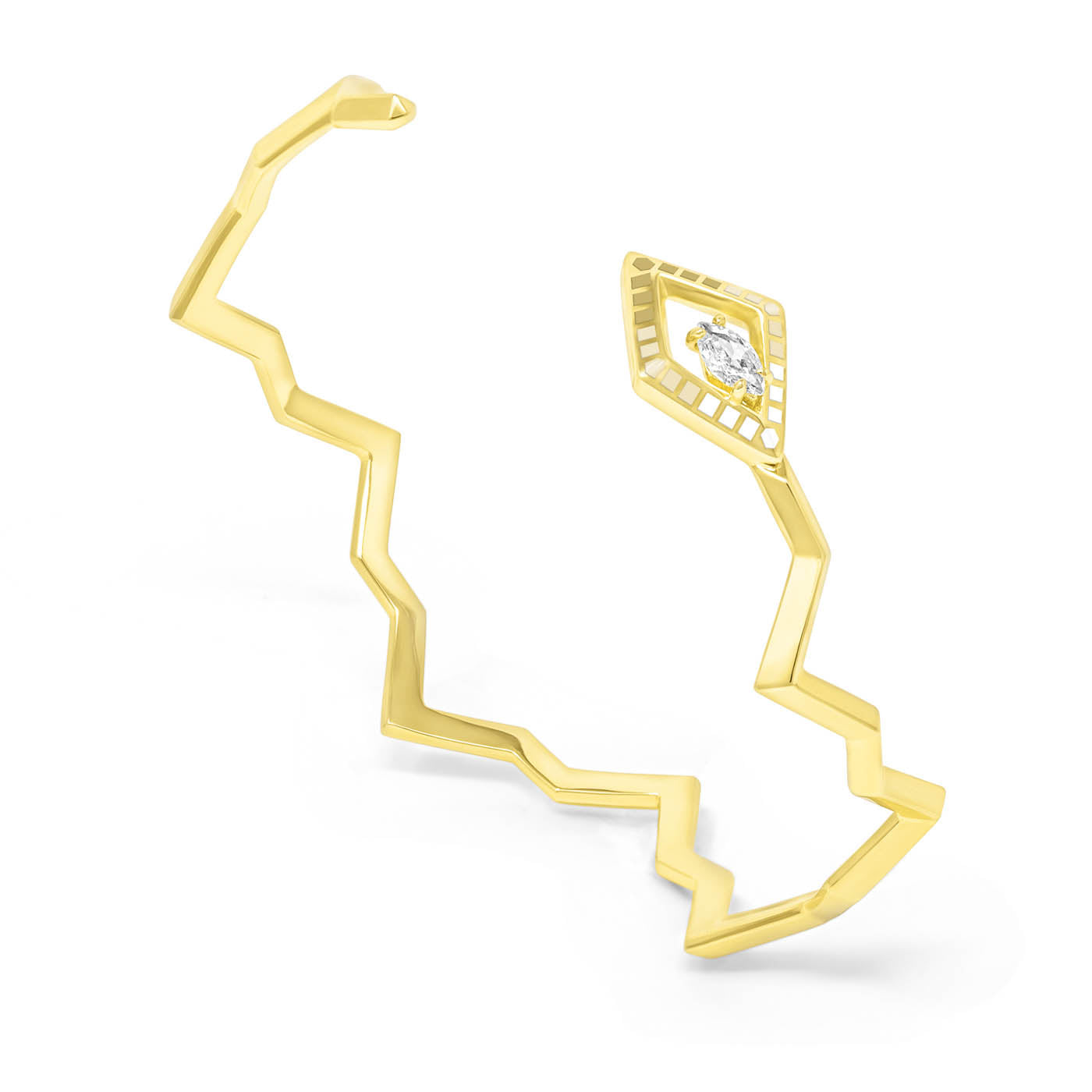 Coba Bangle in Gold Vermeil with Green Amethyst